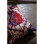 Comforters and pillows - Hagia Sophia Two Tulip Suzani Cushion Double Sided With Ikat - HERITAGE GENEVE