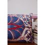 Fabric cushions - Babylon Myrtle Blue Suzani Cushion Double Sided With Ikat - HERITAGE GENEVE
