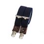 Apparel - Skinny clip-on braces with leather details – Navy - BERTELLES