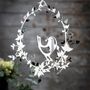 Design objects - Bird in Flower Wreath, Silver, small - JETTE FRÖLICH DESIGN