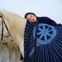 Throw blankets - SKY DOME cashmere and silk felt shawl - SANDRIVER MONGOLIAN CASHMERE