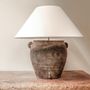 Pottery - Grey Pottery Table Lamp - THE SILK ROAD COLLECTION