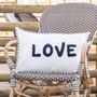 Fabric cushions - LOVE embroidered cushion    - FEBRONIE