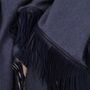 Scarves - Cashmere shawl with leather fringe - triangle - SANDRIVER MONGOLIAN CASHMERE