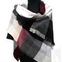 Scarves - Pure cashmere plaid /blanket scarf - ERDENET CASHMERE
