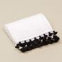 Autres linges de bain - Linge de bain en coton blanc avec pompons noirs - MIA ZIA