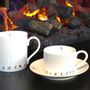Mugs - Powderhound Ski Chain Tea Cup and Saucer - POWDERHOUND
