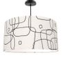 Hanging lights - Pendant lamp shade white graphic lines Ariane Pierre Frey - SHĒDO