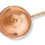 Frying pans - Angel Brass Frying pan 1 handle DiamondTin™ INDUCTION diam 24xh5,0 wood bo - NUOVA H.S.S.C.