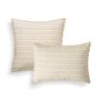 Bed linens - Washed organic cotton percale - Naturel Palmette bed linen - DORAN SOU
