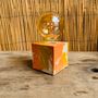 Decorative objects - Concrete Lamp | Cube | Orange and yellow marble - JUNNY