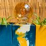 Decorative objects - Concrete Lamp | Cube | Yellow and Petrol Blue Marble - JUNNY