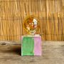 Design objects - Concrete Lamp | Cube | Pastel pink and green marble - JUNNY