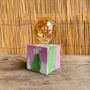 Design objects - Concrete Lamp | Cube | Pastel pink and green marble - JUNNY