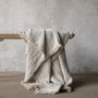 Throw blankets - Rustico Fringe Linen Throws - LINENME