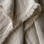 Throw blankets - Rustico Fringe Linen Throws - LINENME