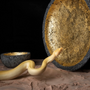 Ceramic - Amon-Ra Lava-Rock and 22K Gold Centerpiece - ARTYCRAFT