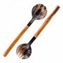 Cutlery set - Salad servers horn&bamboo by 3 pairs - MOON PALACE