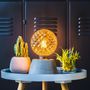 Design objects - Concrete Lamp | XXL Cylinder | Turquoise and pastel pink marble - JUNNY