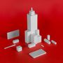 Design objects - Architecton C4 White Wood Construction Toy - Inspired by Futurism - BEAMALEVICH
