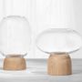 Vases - Porcini Vase Oak/Clear Glass, h. 22 cm - CHICURA COPENHAGEN