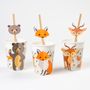 Birthdays - 6 Paper Straws Forest Animals - Recyclable - ANNIKIDS