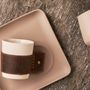 Mugs - Leather Handled Espresso Cup - ESMA DEREBOY HANDMADE PORCELAIN