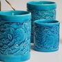 Decorative objects - LEVNALEVN Turquoise Candle Holder - ESMA DEREBOY HANDMADE CERAMIC