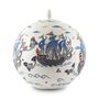 Caskets and boxes - LEVNALEVN Ship Patterned Cube Box With Lid - ESMA DEREBOY HANDMADE CERAMIC