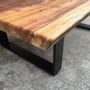 Tables pour hôtels - Table exotique plateau en bois iroco (option personnalisée) - LIVING MEDITERANEO