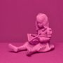 Sculptures, statuettes and miniatures - RESIN FIGURINE color PINK The Girl & the Book - BLOOP