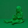 Sculptures, statuettes and miniatures - RESIN FIGURINE color GREEN The Girl & the Book - BLOOP