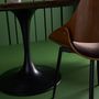 Tables Salle à Manger - Table Tulipe  - Piétement métal, plateau en pierre bleue cerclé de chêne - SIGNATURE MOBILER ET DÉCORATION
