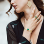 Jewelry - DEMETER Green Agate Bangle - COLLECTION CONSTANCE