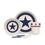 Children's mealtime - BAMBOO MEALTIME SET WITH CUTLERY NAVY STAR - HOPPSTAR