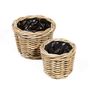 Baskets - AF290 - Round basket set/2 w/ black plastic - CHARLOTTE HELSEN (MAISON PÉDERREY)