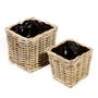 Baskets - AF291 - Square basket set/2 w/ black plastic - CHARLOTTE HELSEN (MAISON PÉDERREY)