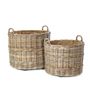Decorative objects - AF346 - Round basket set/2 on wheels with jute lining - CHARLOTTE HELSEN (MAISON PÉDERREY)