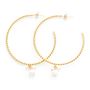 Jewelry - Large Gold and Freshwater Pearl Twisted Hoop Earrings - JOUR DE MISTRAL