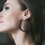 Gifts - Wooden earrings Gutta-Percha Hoops M - NATURA ACCESSORIES