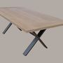 Dining Tables - Solid oak dining table, CROSS model - COLOMBUS MANUFACTURE FRANCE