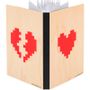 Stationery - Wood notebook "Hearts" - WOODHI