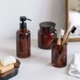 Soap dishes - Amber glass cotton pad canister BA70106  - ANDREA HOUSE