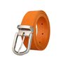 Leather goods - Orange leather belt with interchangeable buckle - VERTICAL L ACCESSOIRE