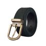 Leather goods - Anthracite leather belt with interchangeable buckle - VERTICAL L ACCESSOIRE
