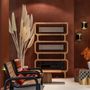 Bookshelves - Copacabana Bookcase in Natural Oak Veneer and Brsuhed Brass Details - DUISTT