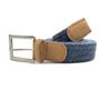 Leather goods - Blue braided belt with white stripes - VERTICAL L ACCESSOIRE