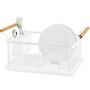 Dish Drainers - White metal and wood dishdrainer CC70032 - ANDREA HOUSE