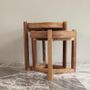 Coffee tables - Coffee side table made from wood and removable natural fibers trays  - WOLOCH COMPANY
