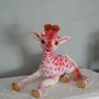 Sculptures, statuettes and miniatures - Soft sculpture giraffe Flamingo . window display - KATERINA MAKOGON